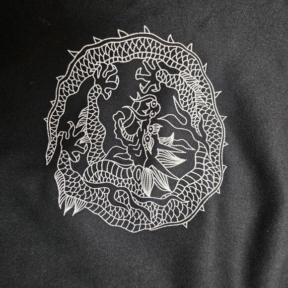 Vintage Dragon Maxi Dress Small Whimsigoth Cyber Y2K Sporty Stripe Two Tone 90's - Picture 4 of 5